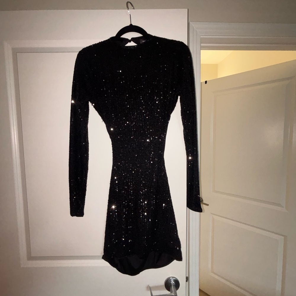 Elegant Black Sequin Dress